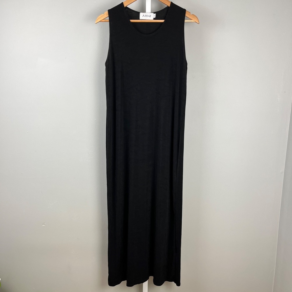 AHNI Handmade Maxi Dress Womens Size 2 14/16 Black‎ Slinky Sleeveless